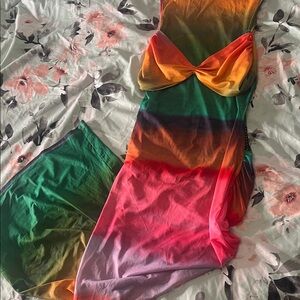 Missguided Multicolor Gradient Dress